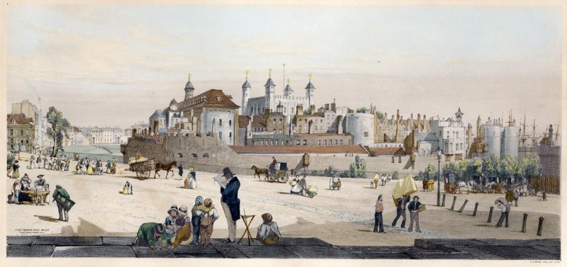 Tower of London a mincovna z Great Tower Hill od Thomas Shotter Boys
