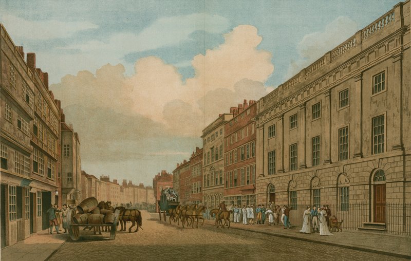 Dům obsazený Východoindickou společností, Leadenhall Street, Londýn, jak byl přestavěn v roce 1726 od Thomas Snr. Malton