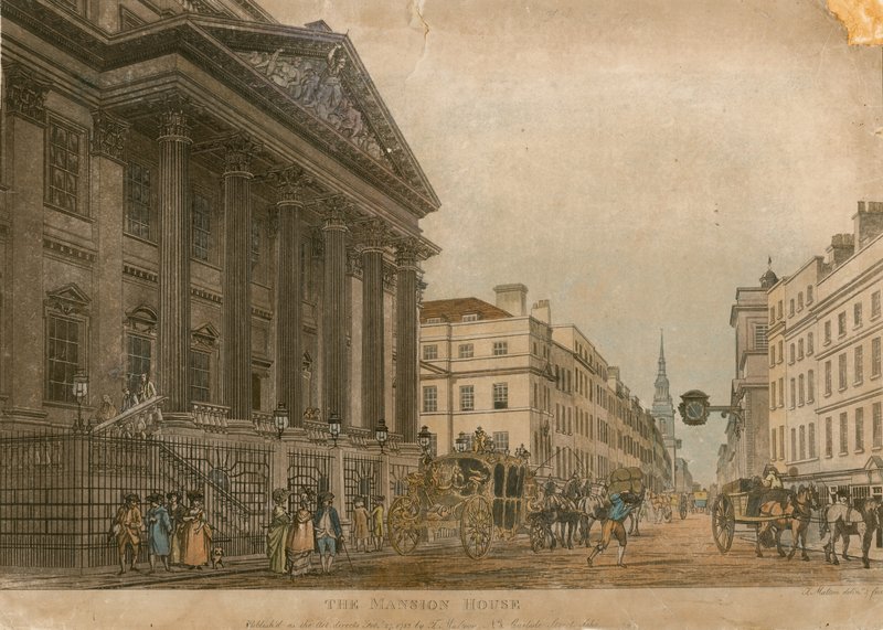 Mansion House, Londýn od Thomas Snr. Malton