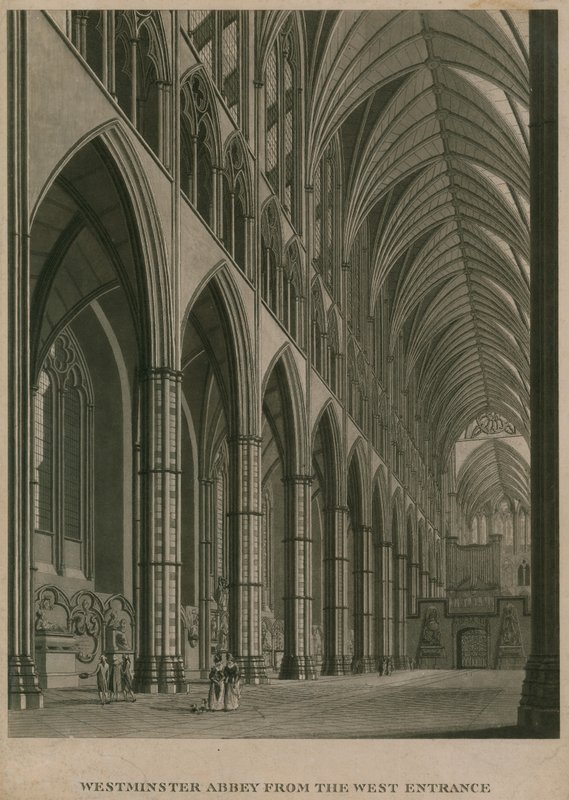Westminster Abbey, Londýn, od západního vchodu od Thomas Snr. Malton