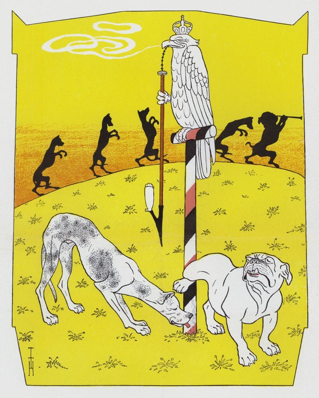 Německý mastif a anglický buldok (barva litho) od Thomas Theodor Heine