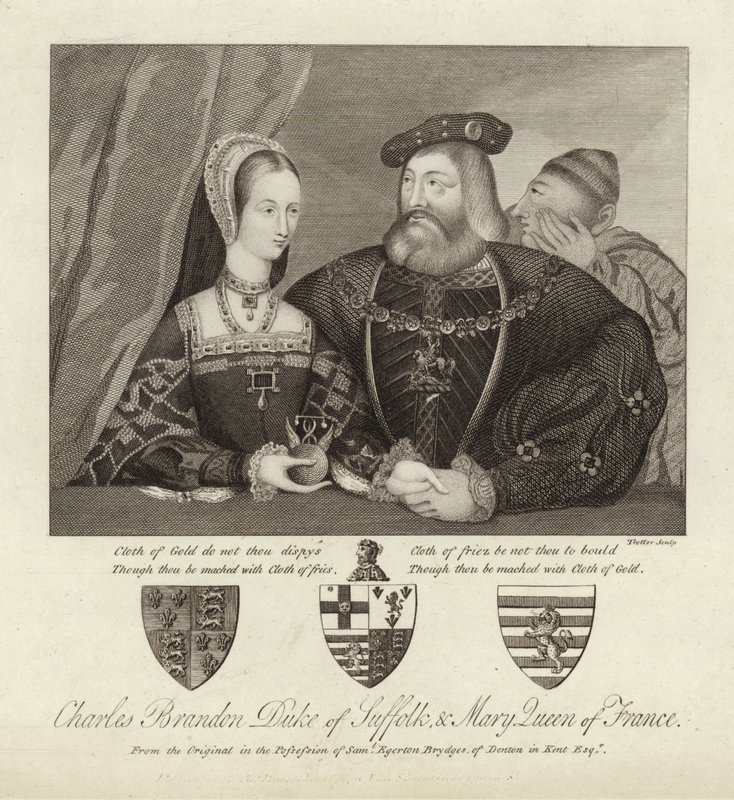 Charles Brandon vévoda ze Suffolku a Marie královna Francie od Thomas Trotter