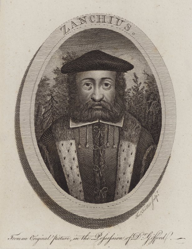 Girolamo Zanchi, italský protestantský reformační duchovní (rytina) od Thomas Trotter