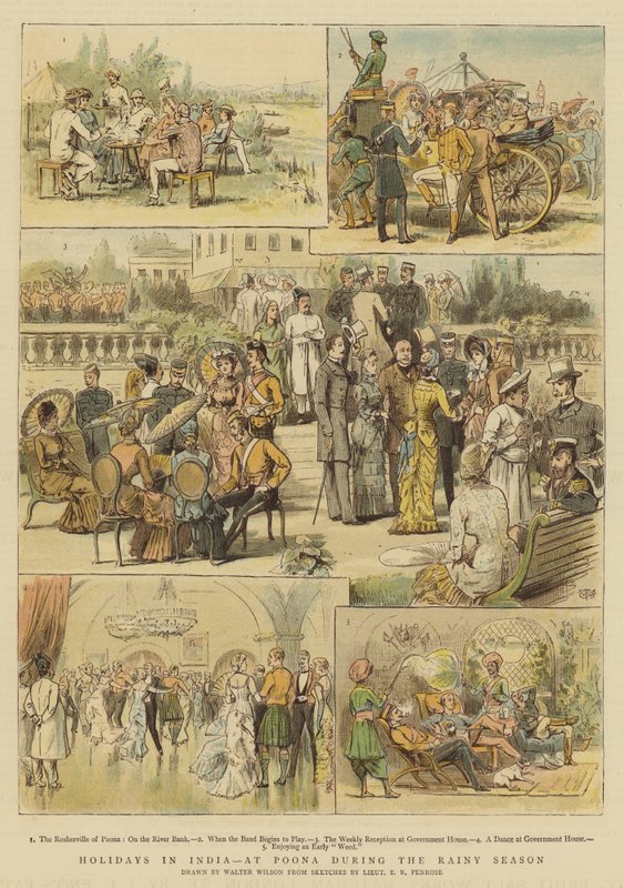 Prázdniny v Indii, v Poona během období dešťů (chromolitho) od Thomas Walter Wilson