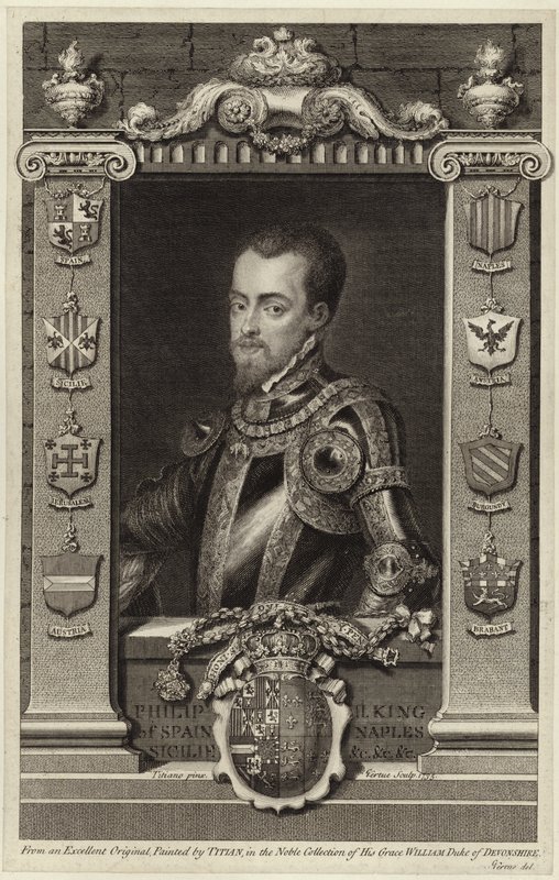 Portrét španělského krále Filipa II od Tiziano Vecelli