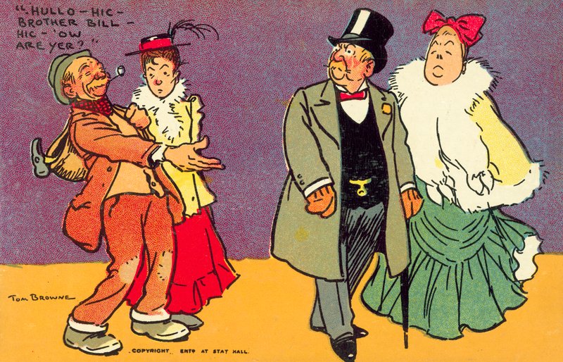 Páry z různých tříd (barevná litografie) od Tom Browne