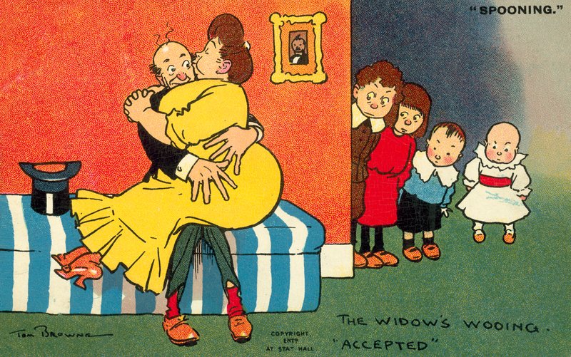 Namlouvání vdov přijato (chromolitho) od Tom Browne