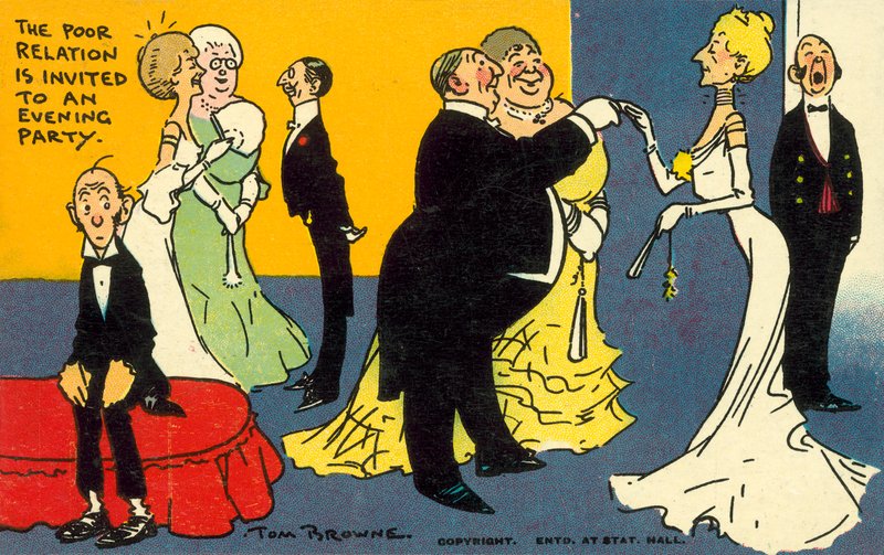 Chudý příbuzný je pozván na večerní párty (chromolitho) od Tom Browne