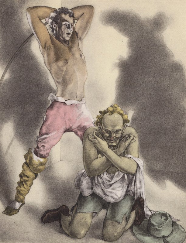 Brunelleschiho ilustrace pro Contes et Nouvelles de La Fontaine (barevná litografie) od Umberto (after) Brunelleschi
