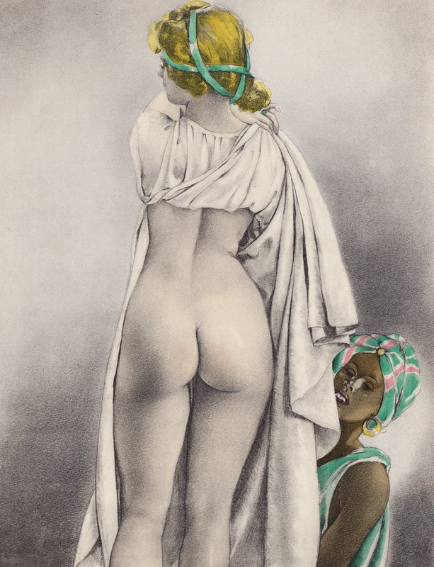 Brunelleschiho ilustrace pro Contes et Nouvelles de La Fontaine (barevná litografie) od Umberto (after) Brunelleschi