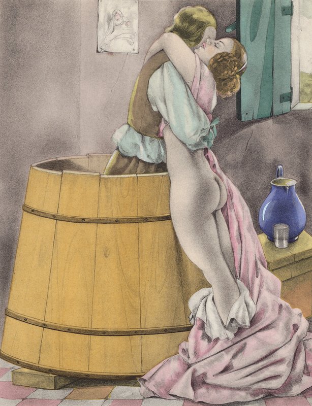 Brunelleschiho ilustrace pro Contes et Nouvelles de La Fontaine (barevná litografie) od Umberto (after) Brunelleschi