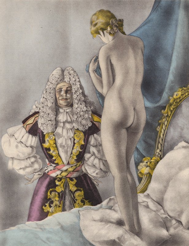 Brunelleschiho ilustrace pro Contes et Nouvelles de La Fontaine (barevná litografie) od Umberto (after) Brunelleschi