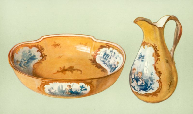 Ewer and Basin, Sevres, žlutá zem od Unbekannt Unbekannt