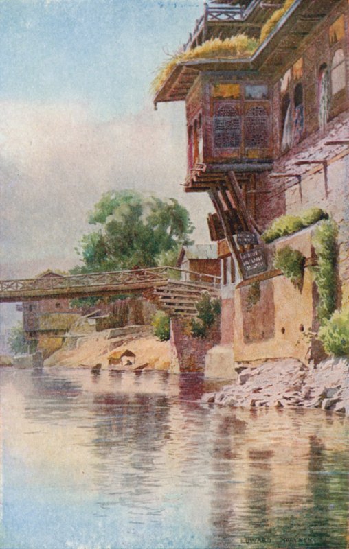 Obchody se šátky, Třetí most, Srinagar od Unbekannt Unbekannt