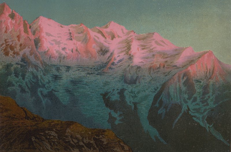 Západ slunce na Mont Blanc od Unbekannt Unbekannt