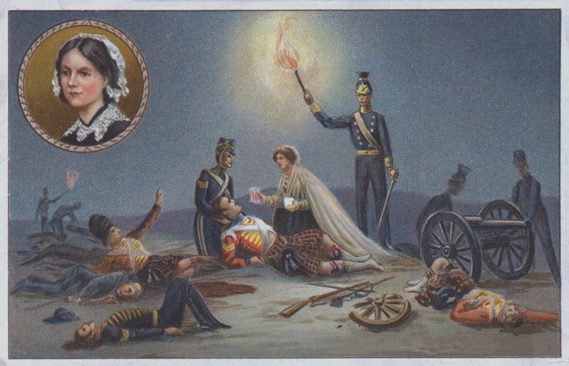 Florence Nightingaleová pomáhá zraněným a umírajícím na bojišti během krymské války od Unknown artist