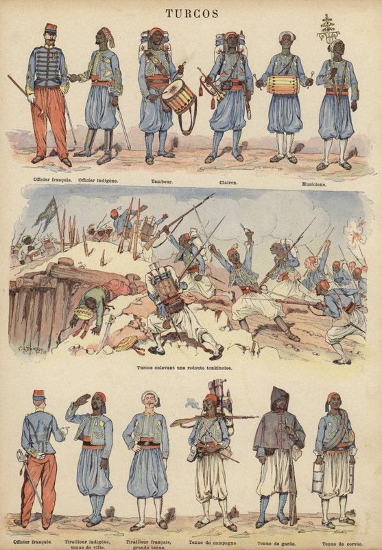 Turcos, koloniální vojáci francouzské armády (barva litho) od Victor Armand Poirson