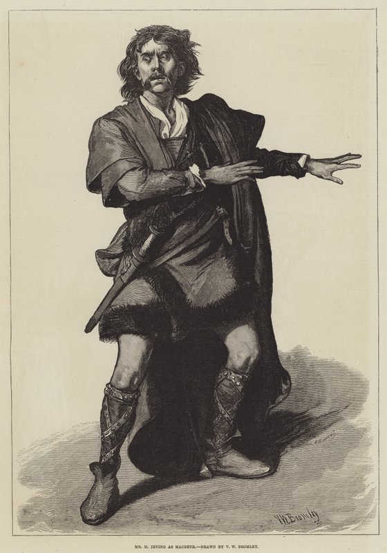 Pan H. Irving jako Macbeth od Valentine Walter Lewis Bromley