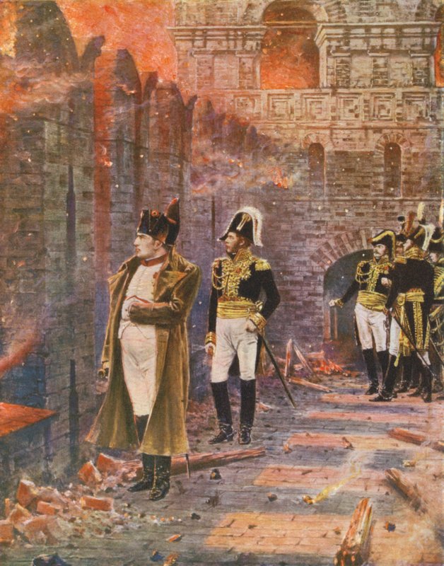 Napoleon sleduje požár Moskvy (barevná litografie) od Vasili Vasilievich Vereshchagin
