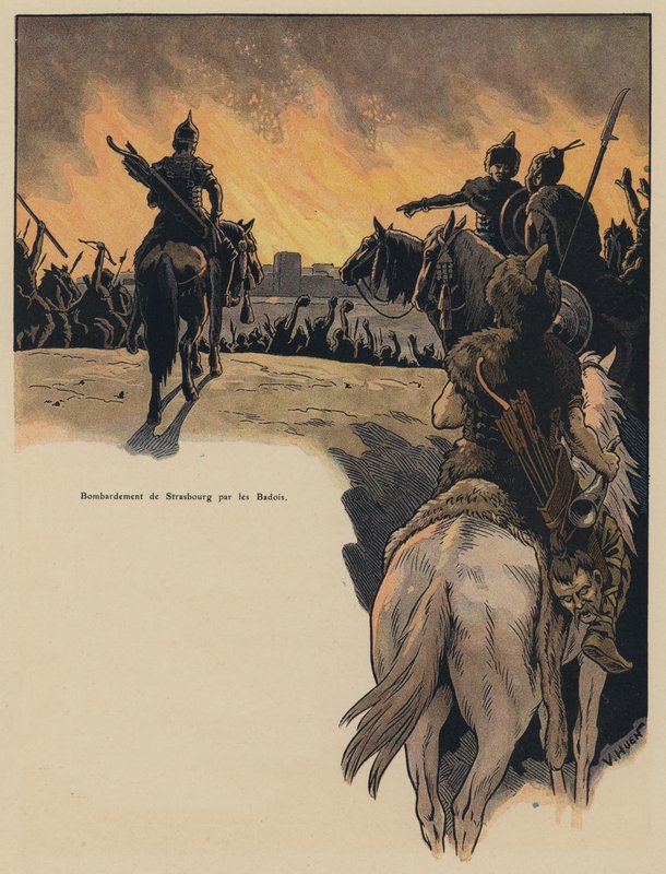 Bombardování Štrasburku Alemany, 4. století od Victor Huen