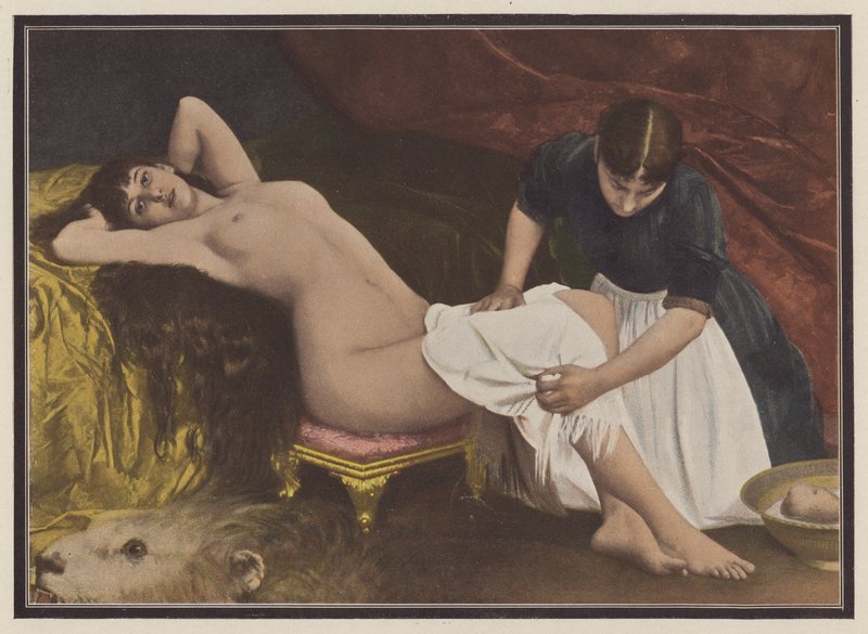Žena vstává z postele (barva litho) od Vlaho Bukovac