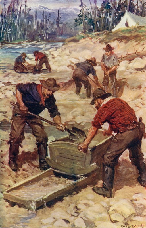 Mytí zlata na březích Frazer (barva lito) od W.R.S. (after) Stott