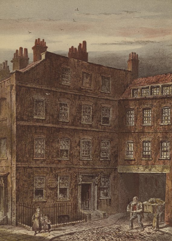 Dům doktora Johnsona, Gough Square, Fleet Street (chromolitho) od Waldo Sargeant