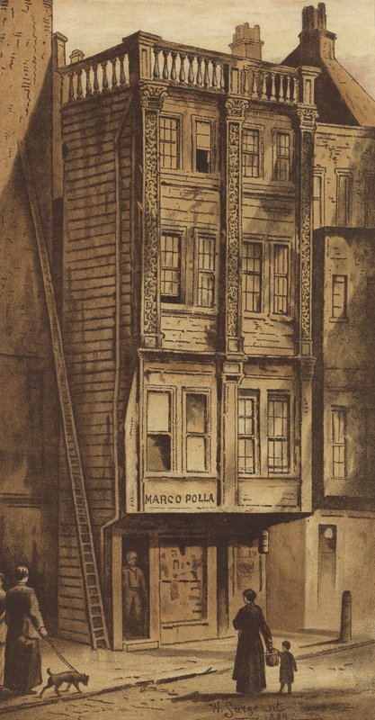 Starý dům, Aldgate (chromolitho) od Waldo Sargeant