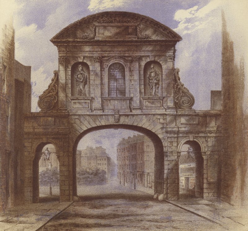 Temple Bar, Fleet Street (chromolitho) od Waldo Sargeant