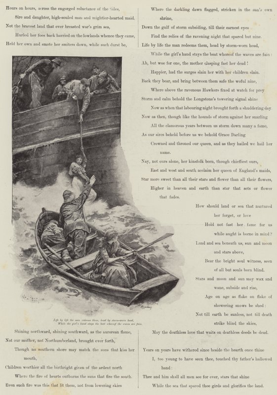 Grace Darling, A C Swinburne od Walter Paget