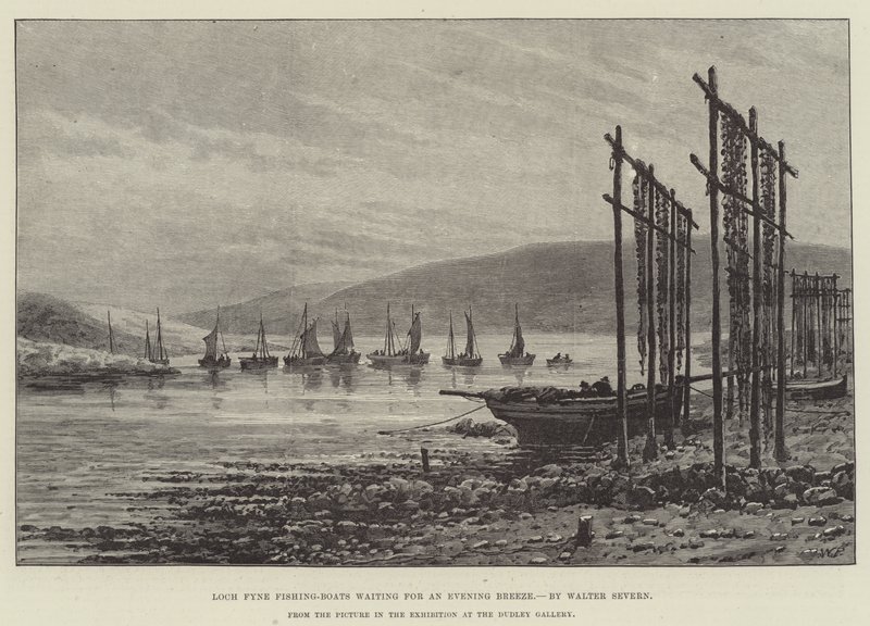 Loch Fyne Rybářské lodě čekající na večerní vánek od Walter Severn