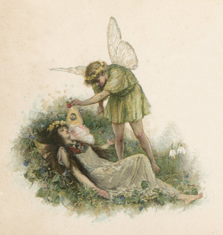 Titania a Oberon ze Snu noci svatojánské (chromolitho) od Walter Stanley Paget