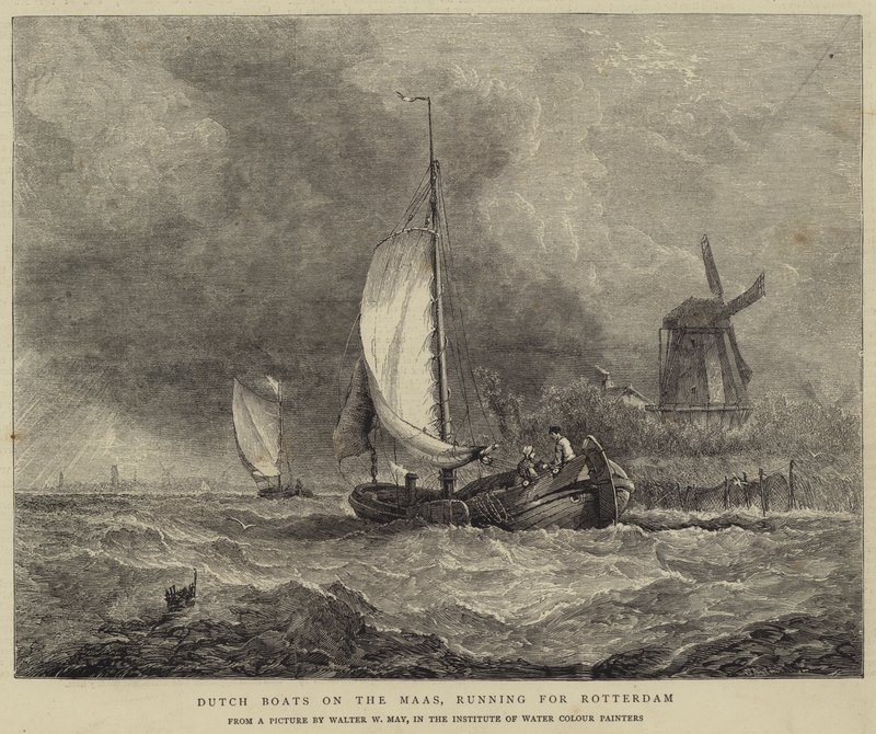 Holandské lodě na Maas, běží na Rotterdam od Walter William May