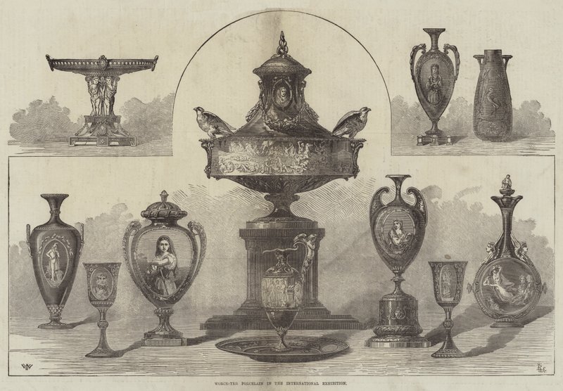 Worcester Porcelain na mezinárodní výstavě od Thomas Walter Wilson