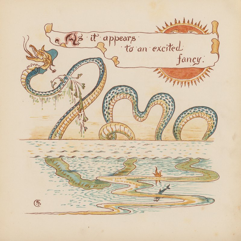 Ilustrace pro Pothooks and Perseverance od Waltera Cranea (barevná litografie) od Walter (after) Crane