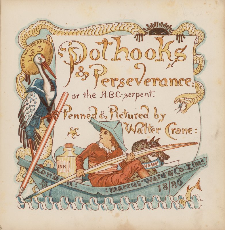 Ilustrace pro Pothooks and Perseverance od Waltera Cranea (barevná litografie) od Walter (after) Crane