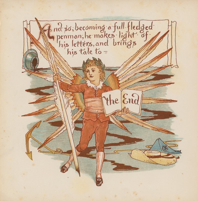 Ilustrace pro Pothooks and Perseverance od Waltera Cranea (barevná litografie) od Walter (after) Crane