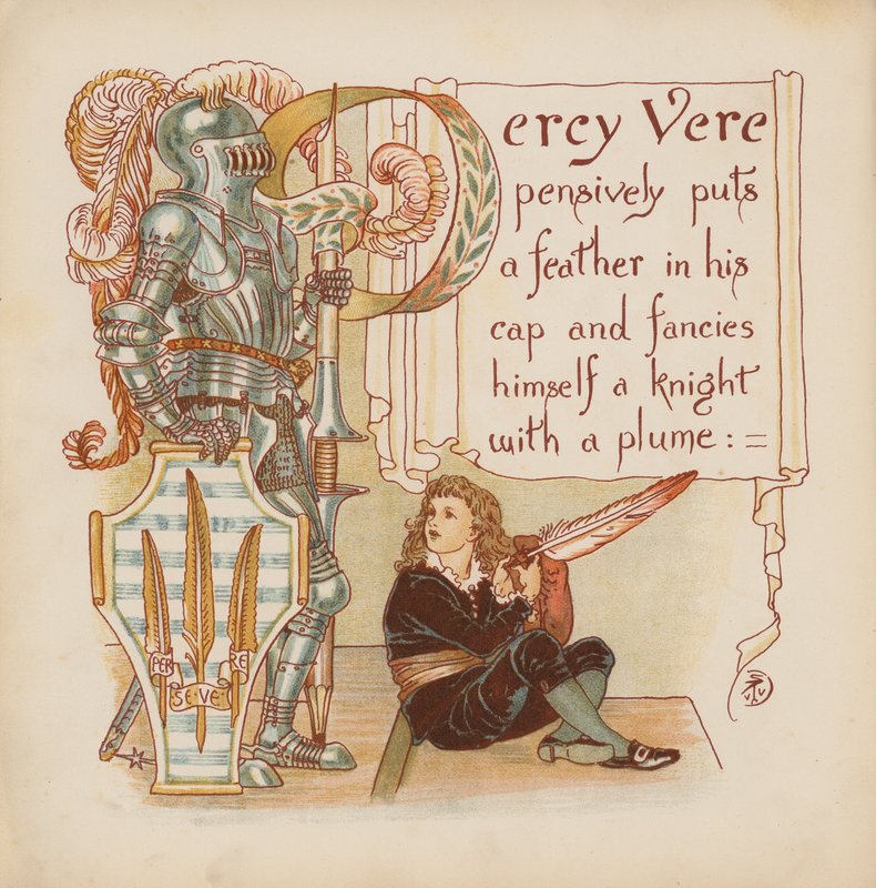 Ilustrace pro Pothooks and Perseverance od Waltera Cranea (barevná litografie) od Walter (after) Crane