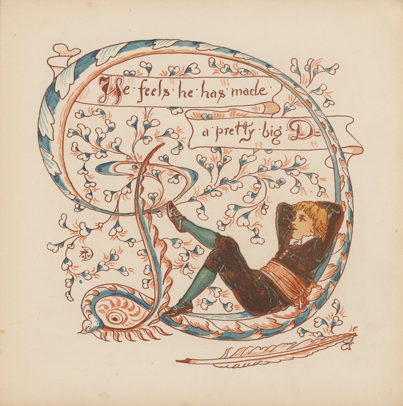 Ilustrace pro Pothooks and Perseverance od Waltera Cranea (barevná litografie) od Walter (after) Crane