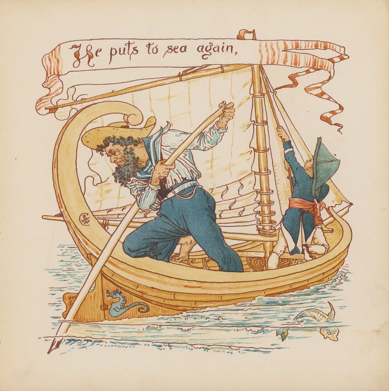 Ilustrace pro Pothooks and Perseverance od Waltera Cranea (barevná litografie) od Walter (after) Crane