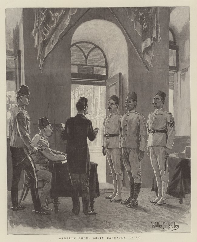 Pořádková místnost, Abdin Barracks, Káhira, Indie od Walter Charles Horsley