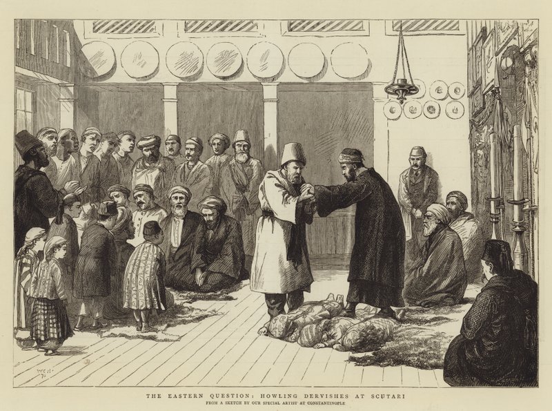 Východní otázka, Howling Dervishes ve Scutari od Walter Charles Horsley