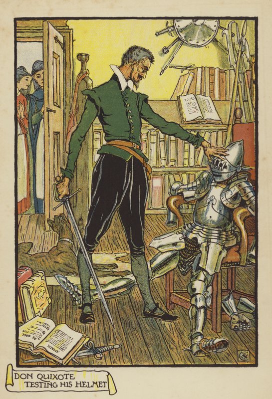 Don Quijote testuje svou helmu od Walter Crane