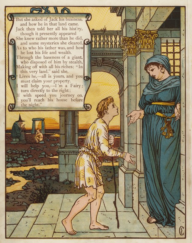 Jack a stonek fazole (barva litho) od Walter Crane
