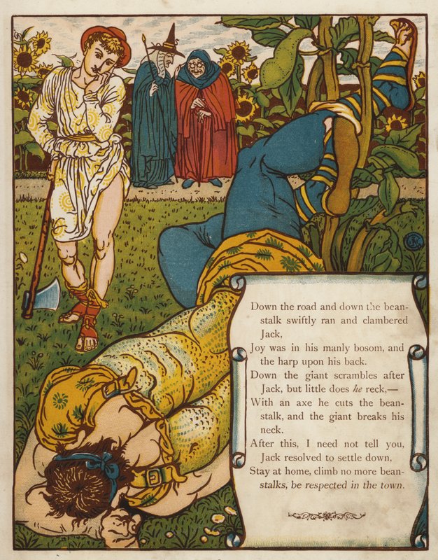 Jack a stonek fazole (barva litho) od Walter Crane