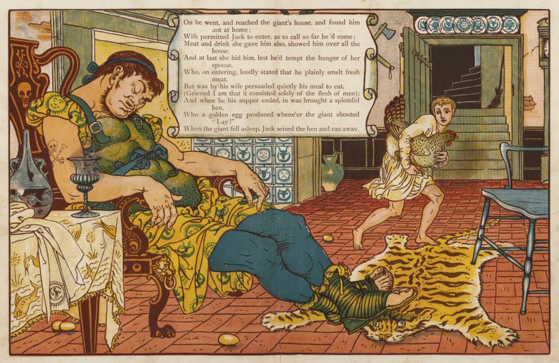 Jack a stonek fazole (barva litho) od Walter Crane