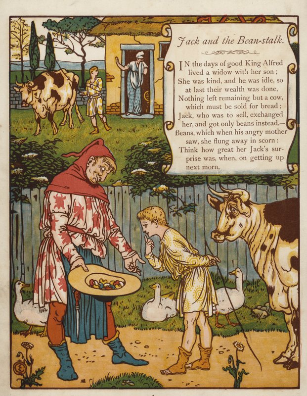 Jack a stonek fazole (barva litho) od Walter Crane