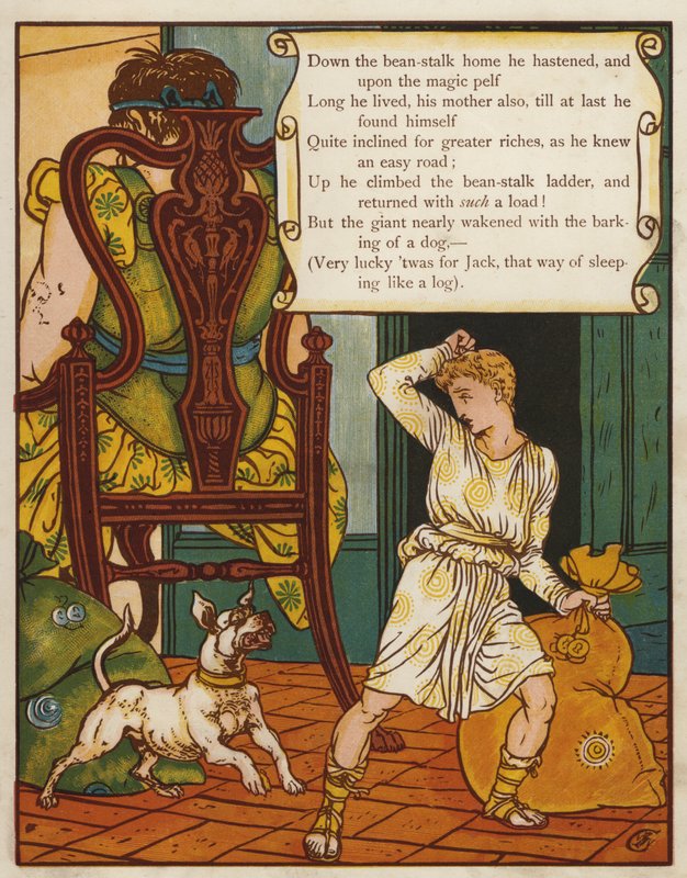 Jack a stonek fazole (barva litho) od Walter Crane