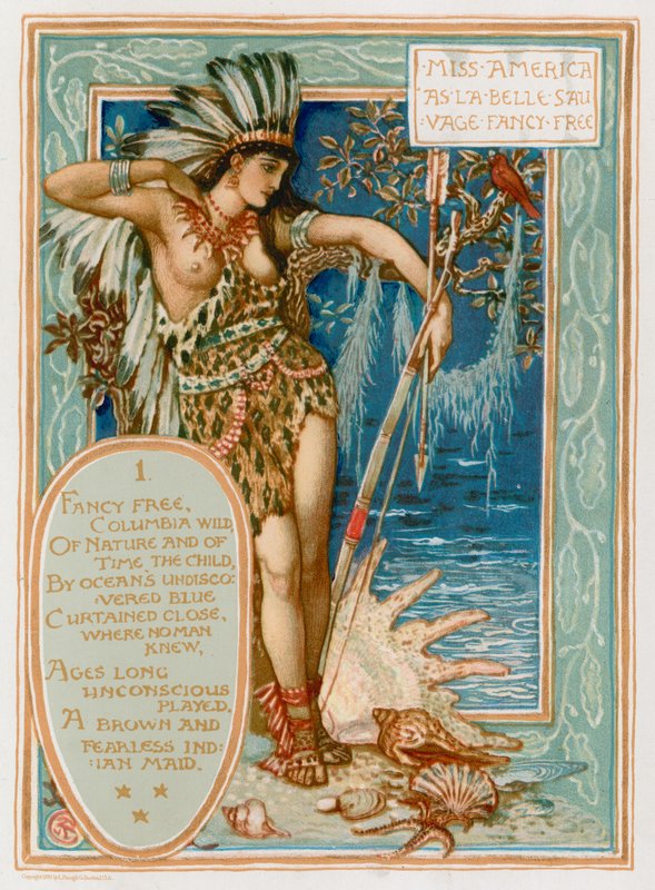 Miss America jako La Belle Sauvage Fancy Free od Walter Crane