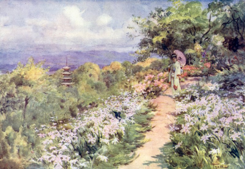 Hillside Garden v Kjótu od Walter Frederick Roofe Tyndale